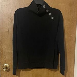 J. Crew Midnight Black Buttoned Turtleneck Sweater